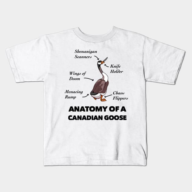 Anatomy of a Canadian Goose Kids T-Shirt by TheUnknown93